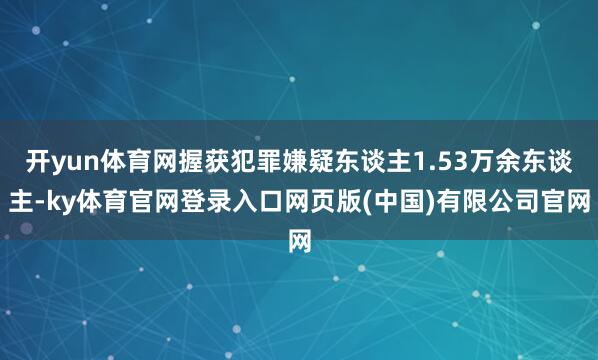 开yun体育网握获犯罪嫌疑东谈主1.53万余东谈主-ky体育官网登录入口网页版(中国)有限公司官网