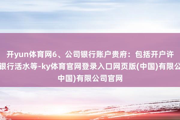 开yun体育网6、公司银行账户贵府：包括开户许可证、银行活水等-ky体育官网登录入口网页版(中国)有限公司官网